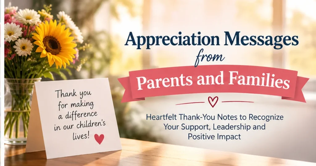 Appreciation Messages from Parents and Families