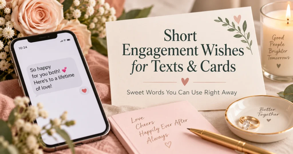 Short Engagement Wishes for Texts and Cards