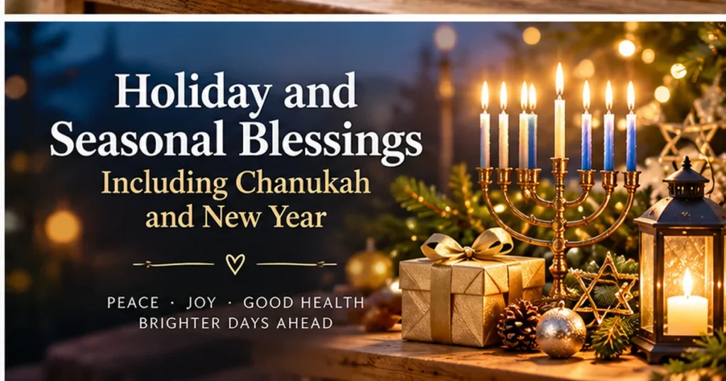 Holiday and Seasonal Blessings, Including Chanukah and New Year